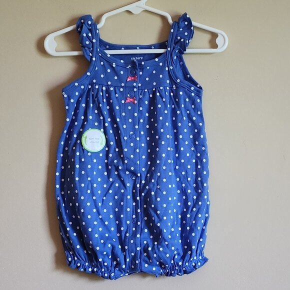 Carter's Baby Girl Polka-Dot Embroidered Crab Size 6 Months NEW - Picture 1 of 5
